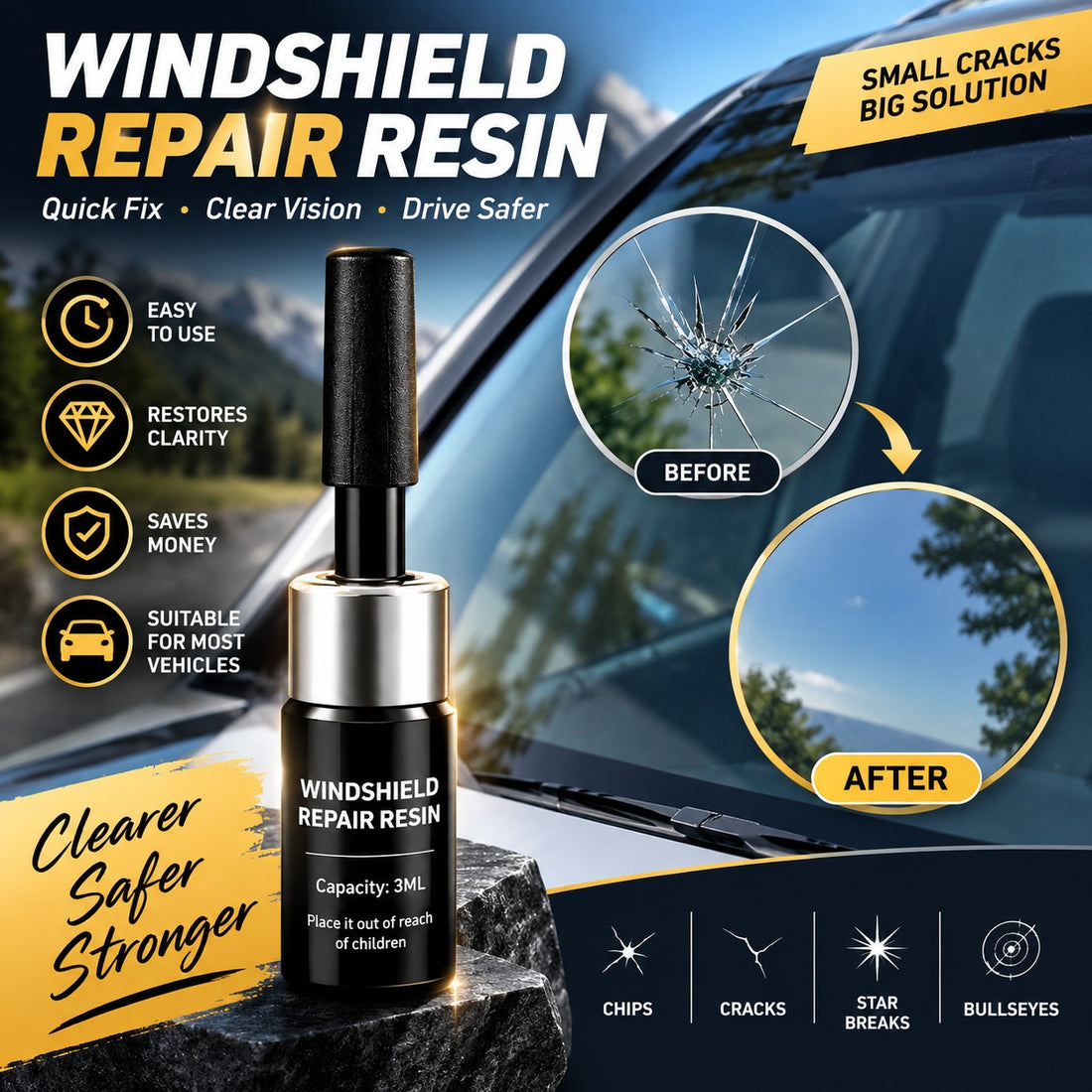 Windshield Crack Repair Kit